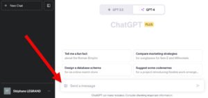 Screenshot of ChatGPT. The user clicks on the image icon